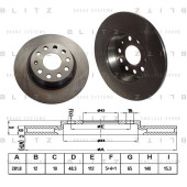 Диск тормозной <b>BLITZ BS0221</b>