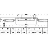Диск тормозной, правый <b>BLITZ BS0223</b>