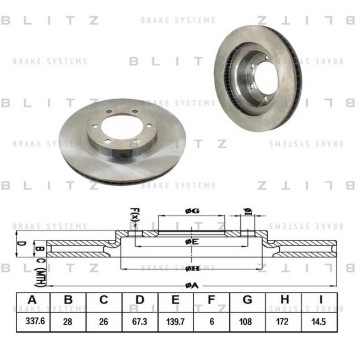 Диск тормозной <b>BLITZ BS0238</b>