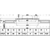 Диск тормозной <b>BLITZ BS0250</b>