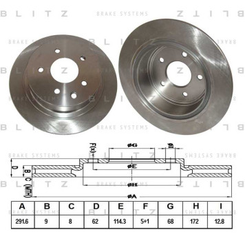 Диск тормозной <b>BLITZ BS0252</b>