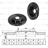 Диск тормозной <b>BLITZ BS0265</b>