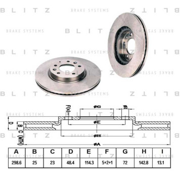 Диск тормозной <b>BLITZ BS0293</b>