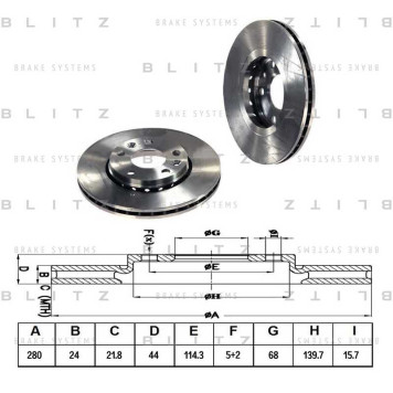 Диск тормозной <b>BLITZ BS0296</b>