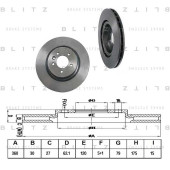 Диск тормозной <b>BLITZ BS0302</b>