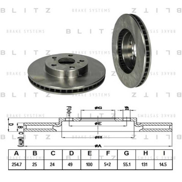 Диск тормозной <b>BLITZ BS0315</b>