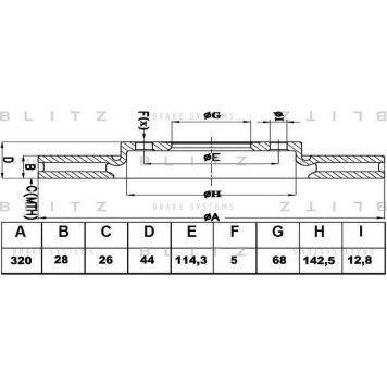 Диск тормозной <b>BLITZ BS0319</b>