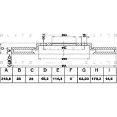 Диск тормозной <b>BLITZ BS0324</b>