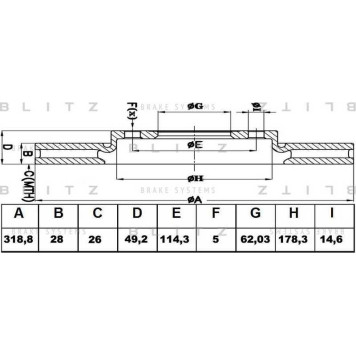 Диск тормозной <b>BLITZ BS0324</b>