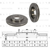 Диск тормозной <b>BLITZ BS0325</b>