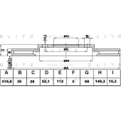 Диск тормозной <b>BLITZ BS0329</b>