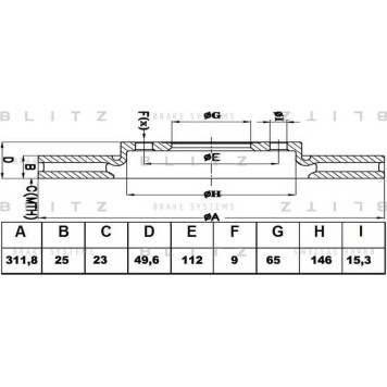 Диск тормозной <b>BLITZ BS0339</b>