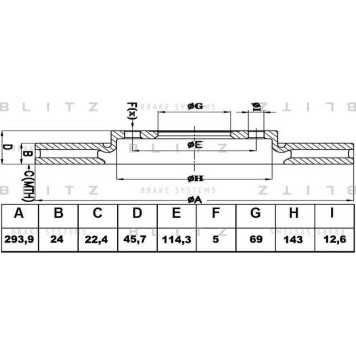 Диск тормозной <b>BLITZ BS0341</b>