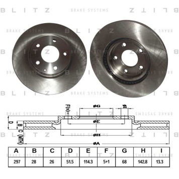 Диск тормозной <b>BLITZ BS0348</b>