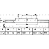 Диск тормозной <b>BLITZ BS0357</b>