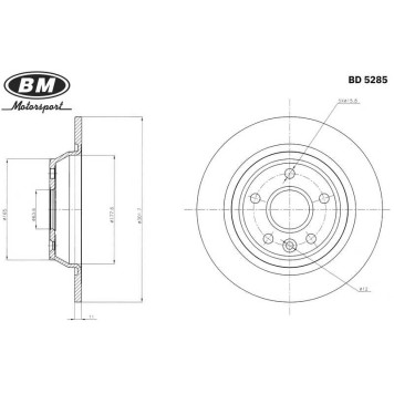 Диск тормозной задний (1шт.) <b>BM-MOTORSPORT BD5285</b>-1