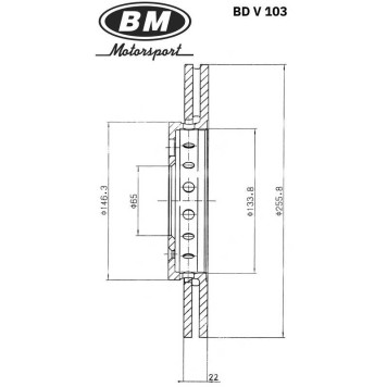 Диск тормозной передний вентилируемый (1шт.) <b>BM-MOTORSPORT BDV103</b>-1