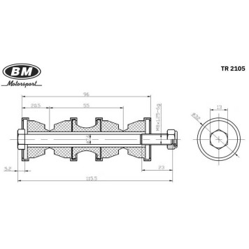 Стойка стабилизатора заднего, праваялевая для FOCUS I, BM <b>BM-MOTORSPORT TR2105</b>-1