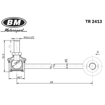 Стойка стабилизатора переднего, левая <b>BM-MOTORSPORT TR2413</b>-1