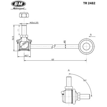 Стойка стабилизатора переднего, правая <b>BM-MOTORSPORT TR2482</b>-1
