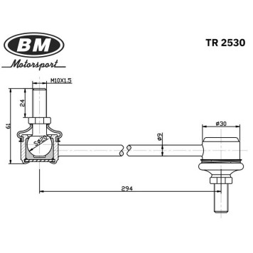 Стойка стабилизатора переднего, праваялевая, BM <b>BM-MOTORSPORT TR2530</b>-1