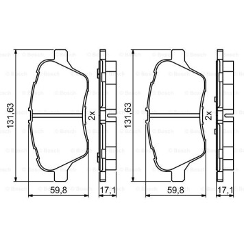 Колодки тормозные дисковые передние <b>BOSCH 0986494792</b>-6