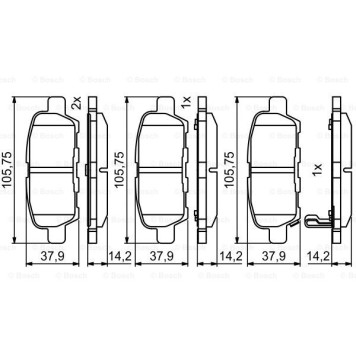 Колодки тормозные дисковые задние <b>BOSCH 0986494861</b>-6