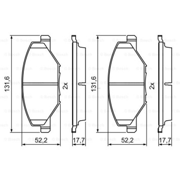 Колодки тормозные дисковые передние <b>BOSCH 0986495390</b>
