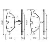 Колодки дисковые задние BMW E46 1.6i-2.8i2.0D 98>,Rover 75 1.8-2.52.0CDT 99> <b>BOSCH 0986495470</b>