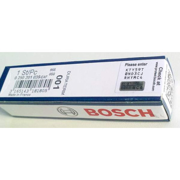 Свеча накаливания BOSCH 0 250 201 039-1