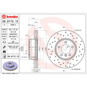 Диск перфорированный Xtra BMW 5 (E60) 12/01-03/10 перед <b>BREMBO 09.9172.1X</b>