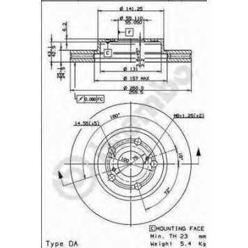 Тормозной диск BREMBO 09.7395.10-3