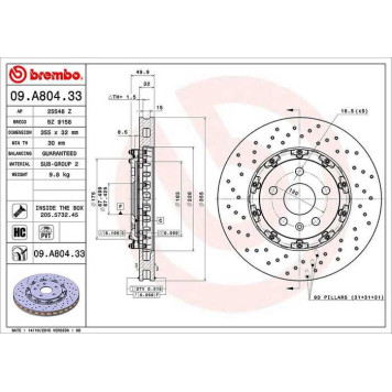 Тормозной диск BREMBO 09.A804.33-2