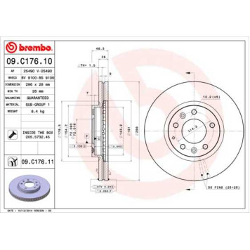 Диск тормозной <b>BREMBO 09.C176.11</b>