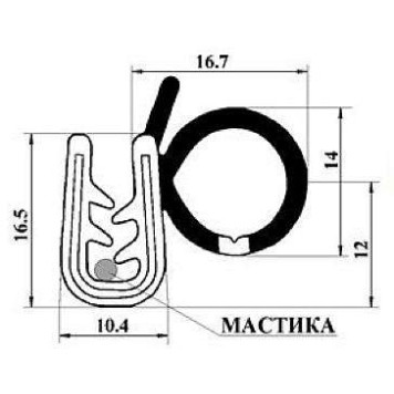 Уплотнитель двери ВАЗ 2101 (4шт) <b>БРТ 2107-6107018Р</b>-2