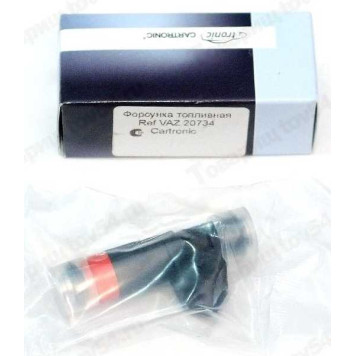 Форсунка топливная ВАЗ дв. 8V1,4i-1,6i-1,7i /рампа 1118, ВАЗ 2123/ Cartronic 20734 (оранжевая тонкая) <b>CARTRONIC, КНР Ref.VAZ 20734 Ctr</b>
