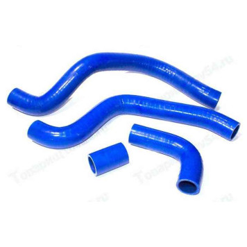 Патрубок радиатора ВАЗ 2112 (4шт) усиленный силикон синий <b>CS-20 06516</b>