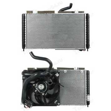 Радиатор охлаждения ВАЗ 1119 Калина в сборе (эл. вент, патрубки) <b>ДААЗ 1119-1300010-41</b>