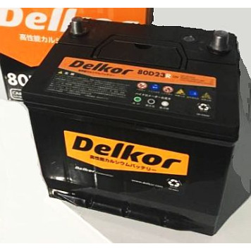 Аккумулятор ширококлеммный пп (R +-) 68Ач DELKOR (JP) 80D23R