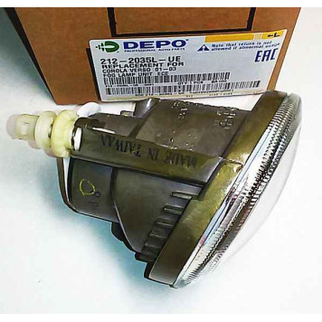 Фара противотуманная круглая лев. DEPO 212-2035L-UE-2
