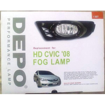 Фара противотуманная HONDA CIVIC 08-11 лев.+прав. комплект, с оправами <b>DEPO 217-2044P-AE</b>-4