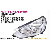 Фара левая под корректор FORD GALAXY 2006- / S-MAX 2006- / <b>DEPO 431-1174L-LD-EM</b>