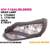 (11-) FOCUS фара лев с рег.мотор внутри черн <b>DEPO 43111A4LMLDEM2</b>