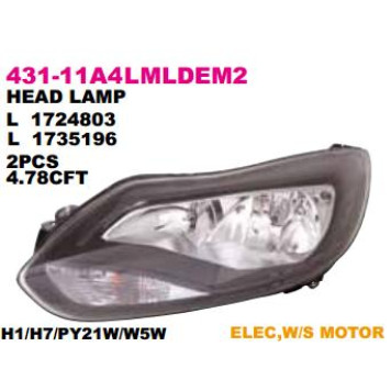 (11-) FOCUS фара лев с рег.мотор внутри черн <b>DEPO 43111A4LMLDEM2</b>