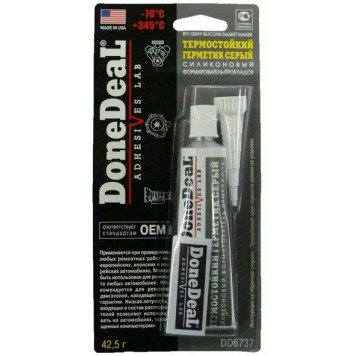 Герметик -прокладка DoneDeal 6737 силиконовый термостойкий серый (42,5г)