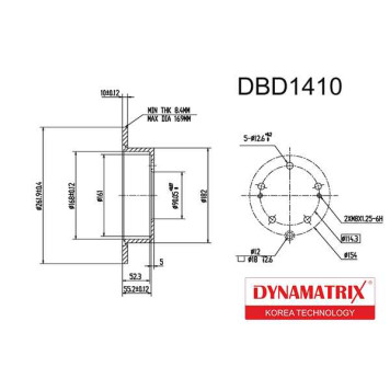Диск тормозной <b>DYNAMATRIX DBD1410</b>