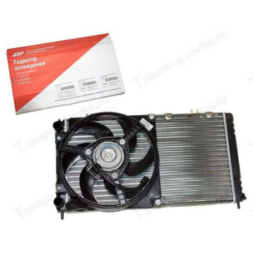 Радиатор охлаждения ВАЗ 2190-2192 алюм. без конд. (к-я Норма и Стандарт) в сб эл.вент. <b>ДЗР 2190-1301012-73</b>