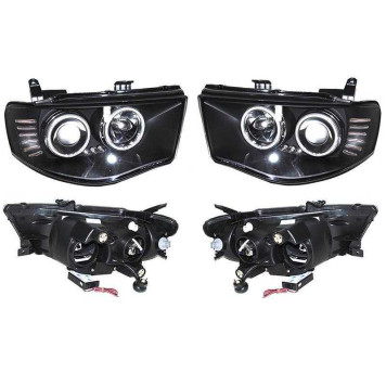 Фара MITSUBISHI L200 / TRITON 05- черные тюнинг комплект лев.+прав. <b>EAGLE EYES PF-EE-D14-1102P-LDEM8</b>