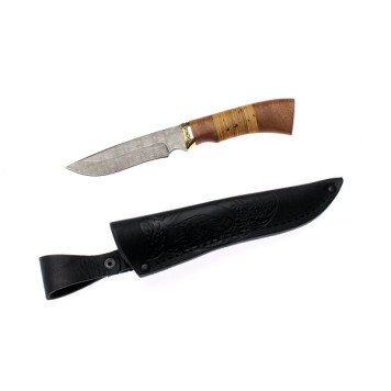 Нож туристический 110мм Эльбрус  Тайга, дамаск