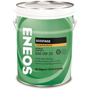 Масло моторное синтетическое 20л 0w20 SN Eneos Ecostage SN 8801252022039
